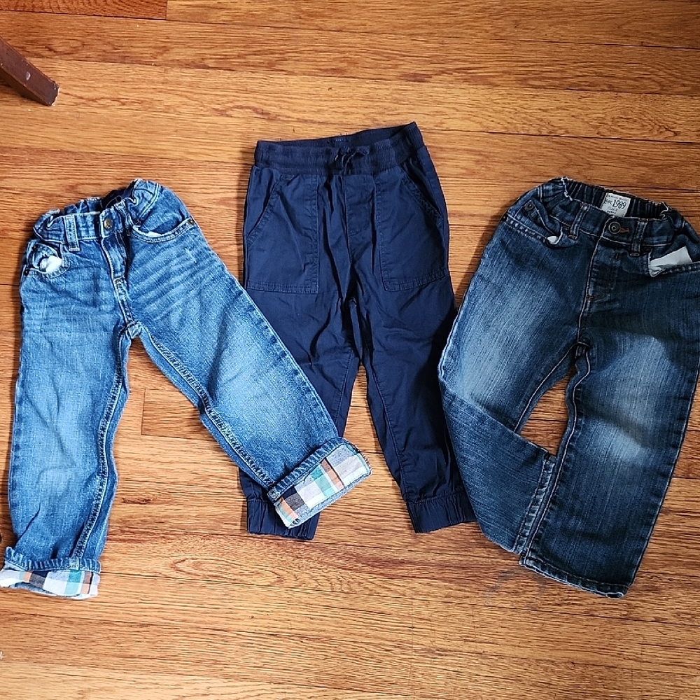 Kids Jeans and Jogger Pants Bundle, 3T